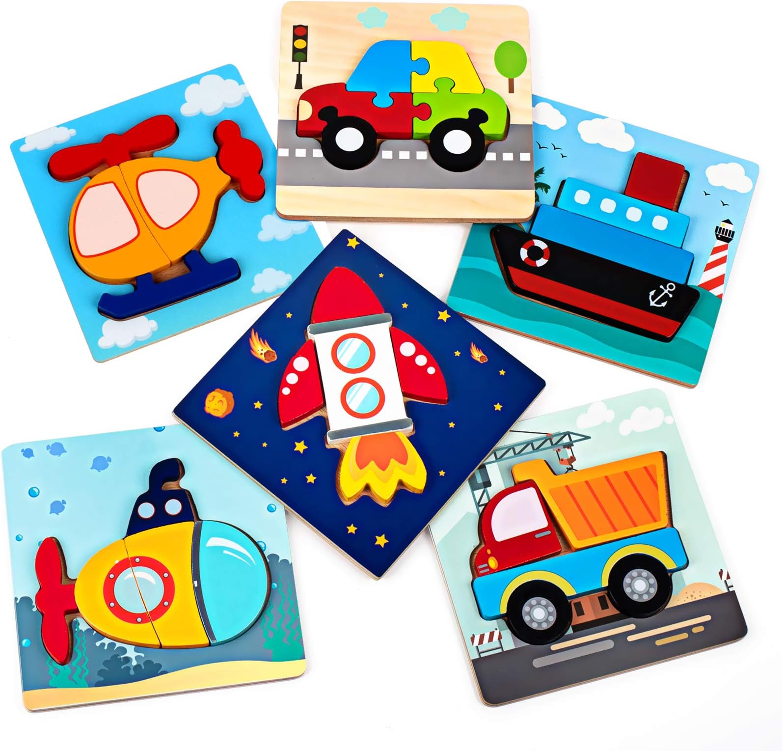 Wooden Vehicle Puzzles