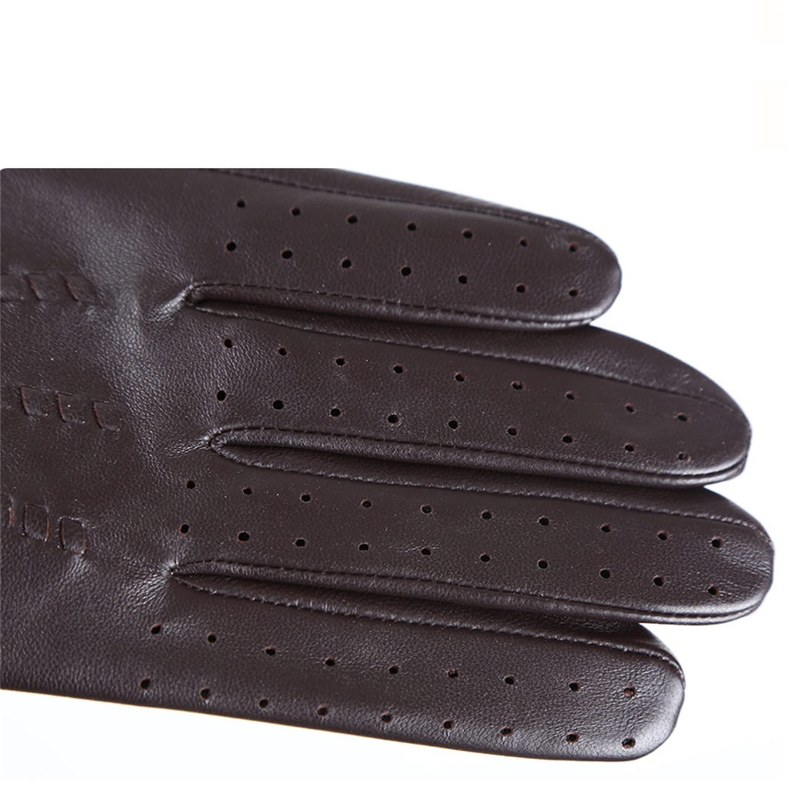 Rękawiczki męskie skórzane motocyklowe wygodne krótkie cienkie zimowe ciepłe (bruin 10,5cm)