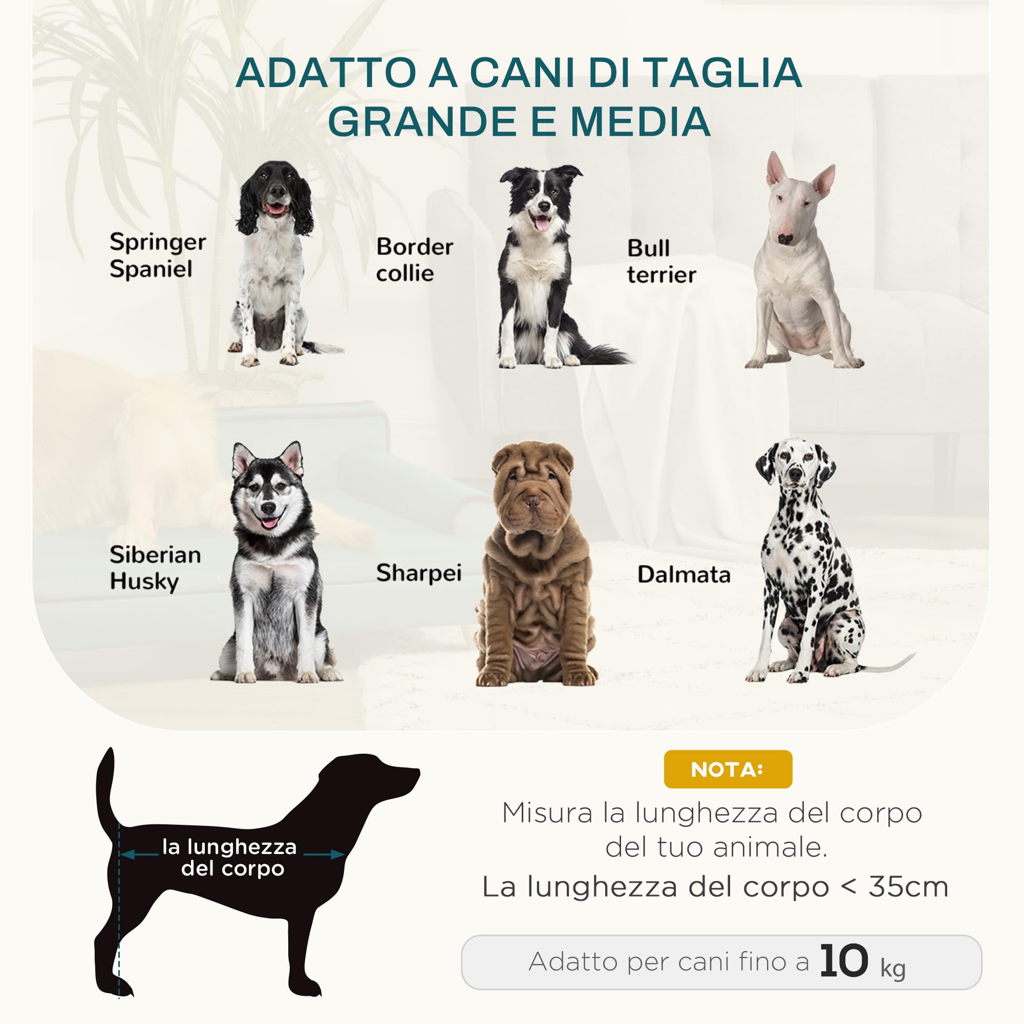 PawHut Divano per Cani Grandi con Imbottitura e Rivestimento Morbido, Cuccia per Cani con Rivestimento Lavabile e Gambe in Legno, Verde Scuro
