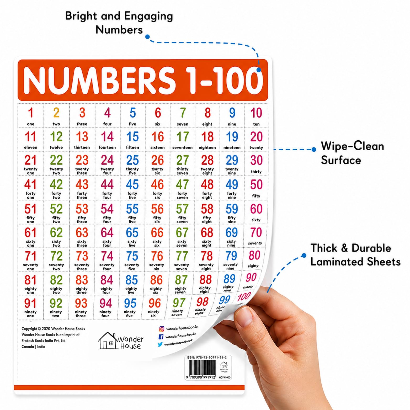 Numbers 1-100 - My First Early Learning Wall Chart: For Preschool, Kindergarten, Nursery And Homeschooling (19 Inches X 29 Inches)