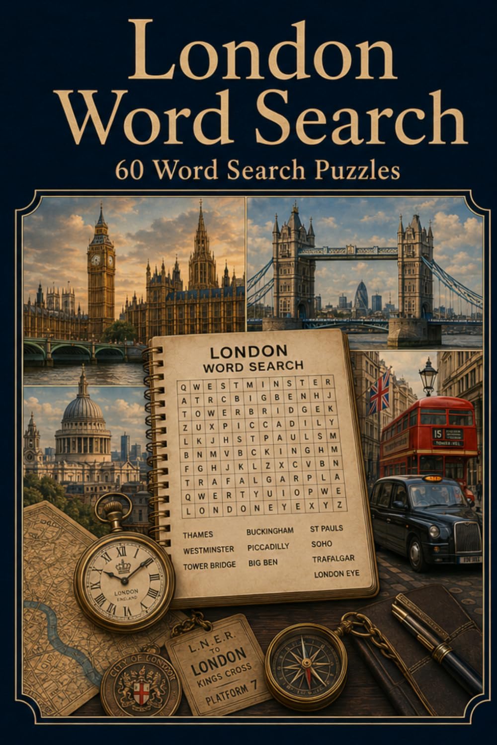 London Word Search 60 Word Search Puzzles: |6x9 Inches, 120 Pages | 60 word search Puzzles | Solutions Included|