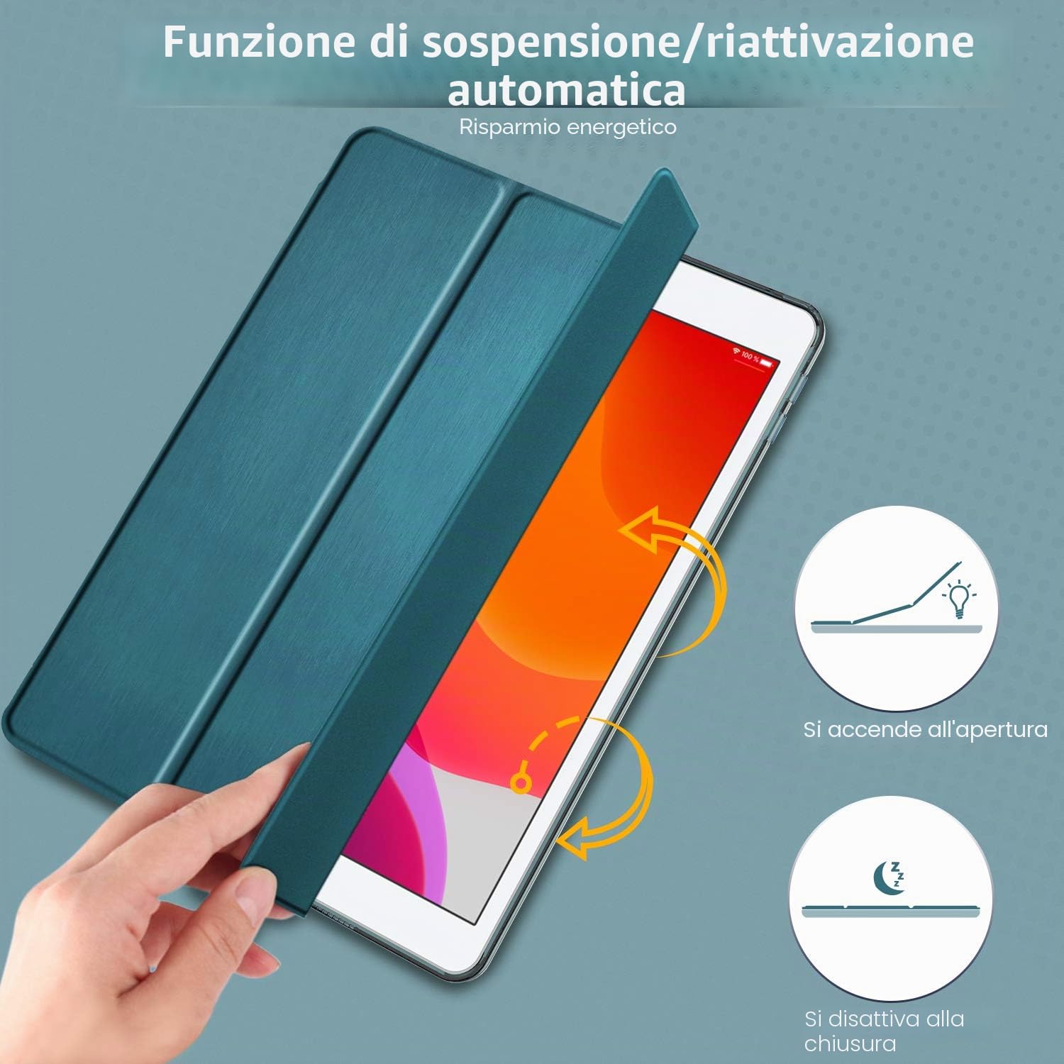 EasyAcc Custodia Smart Cover Traslucida per iPad 9.7" 2018 2017 A1822 A1823 A1954 A1893