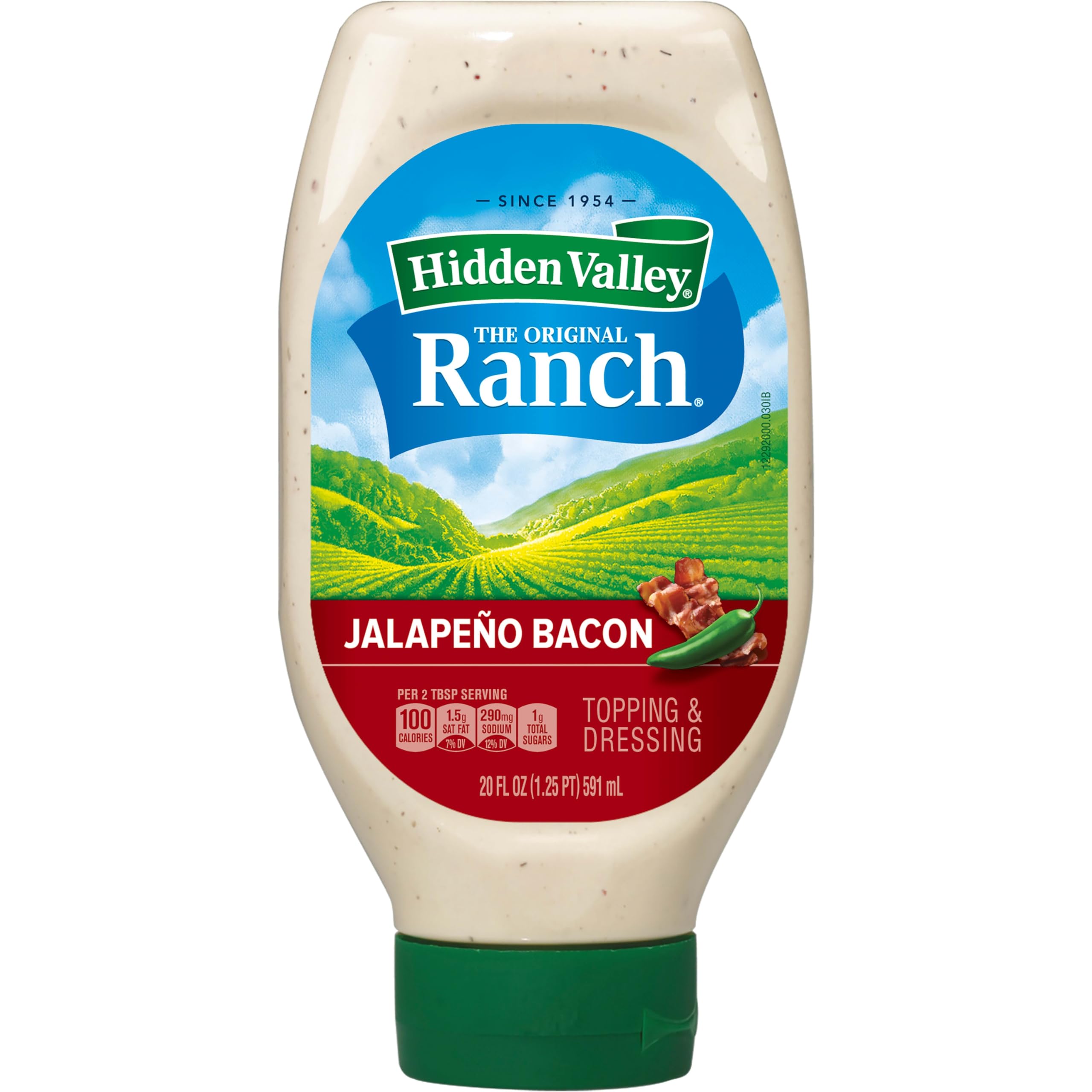 Hidden Valley Easy Squeeze Jalapeno Bacon Ranch Salad Dressing & Topping, Gluten Free - 20 Ounce Bottle (Package May Vary)