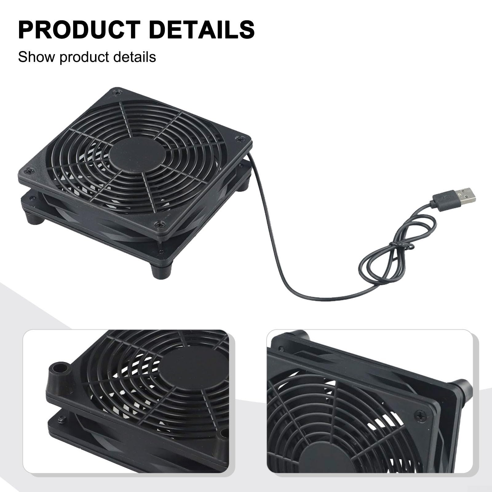 Yhenlovtt Ventola di raffreddamento USB da 5 V per dispositivi di dimensioni 120 mm, per mantenere le prestazioni nei giochi (A)