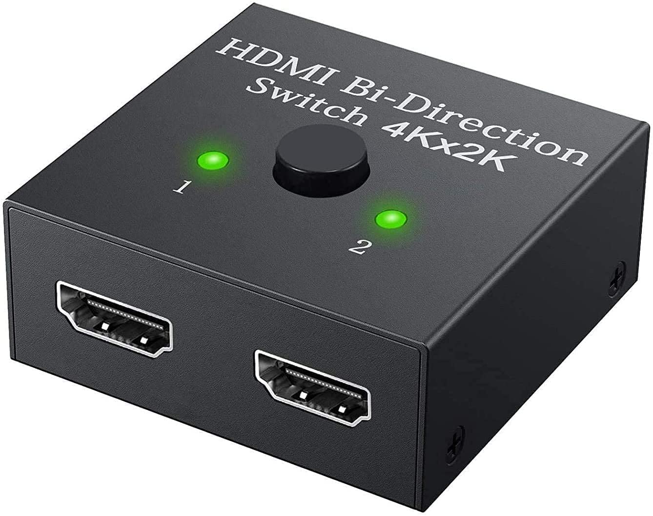 Electro Wolf HDMI Switch 2 in 1 Out 4K 60hz HDMI Switcher 2 Port, Bi-Directional HDMI Switch Splitter 2 x 1/1 x 2, No Power Required, Sharing HD Video, PC Gaming Accessories - Black