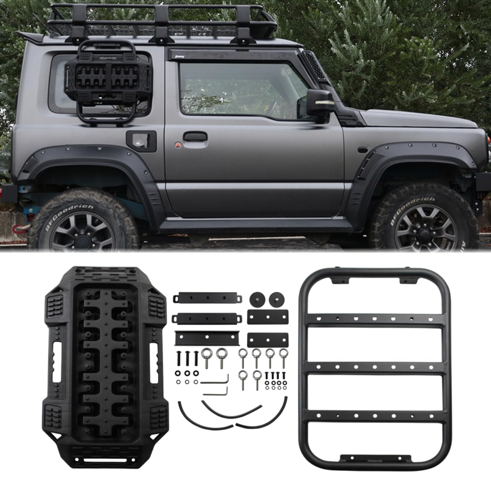 Amazon | HOLACAR 新型ジムニー JB64 サイドウィンドウラダー アルミ