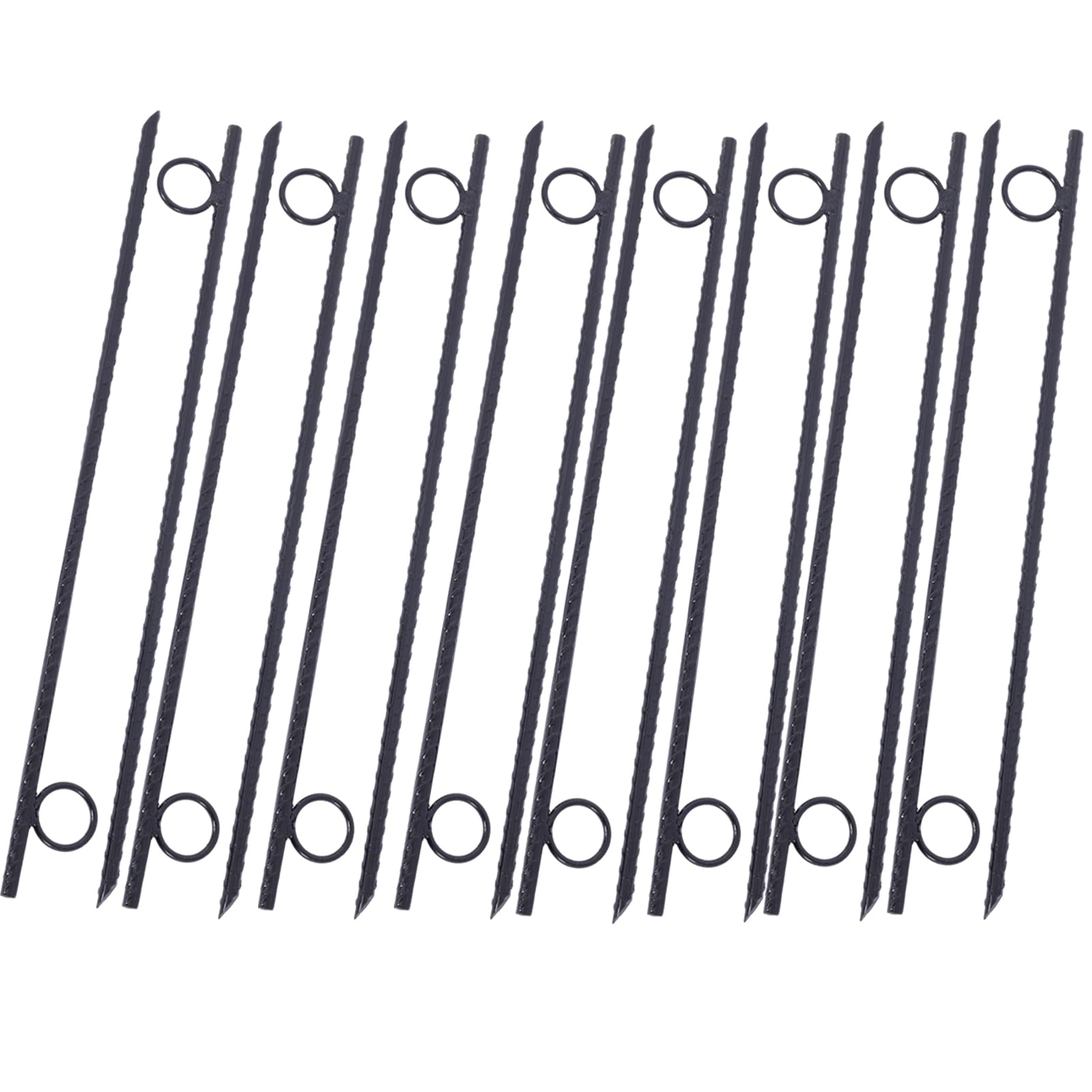 Durable 16-Pack Steel Rebar Stakes with 1 Inch Loops, 18 Inch Length, Heavy Duty for Tents and Canopies