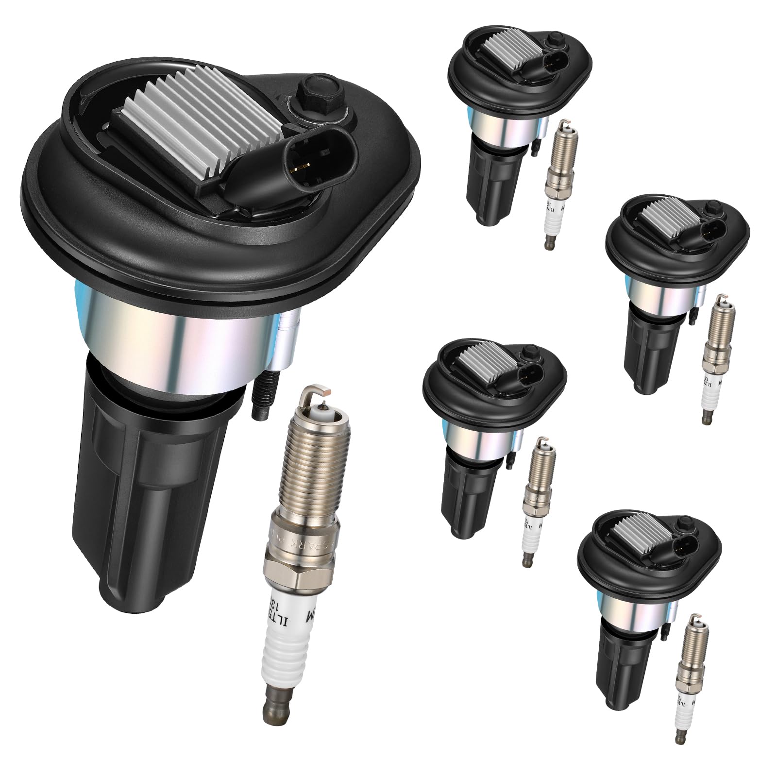 5 Ignition Coils &amp; 5 Iridium Spark Plugs UF303 5019 for Chevy GMC
