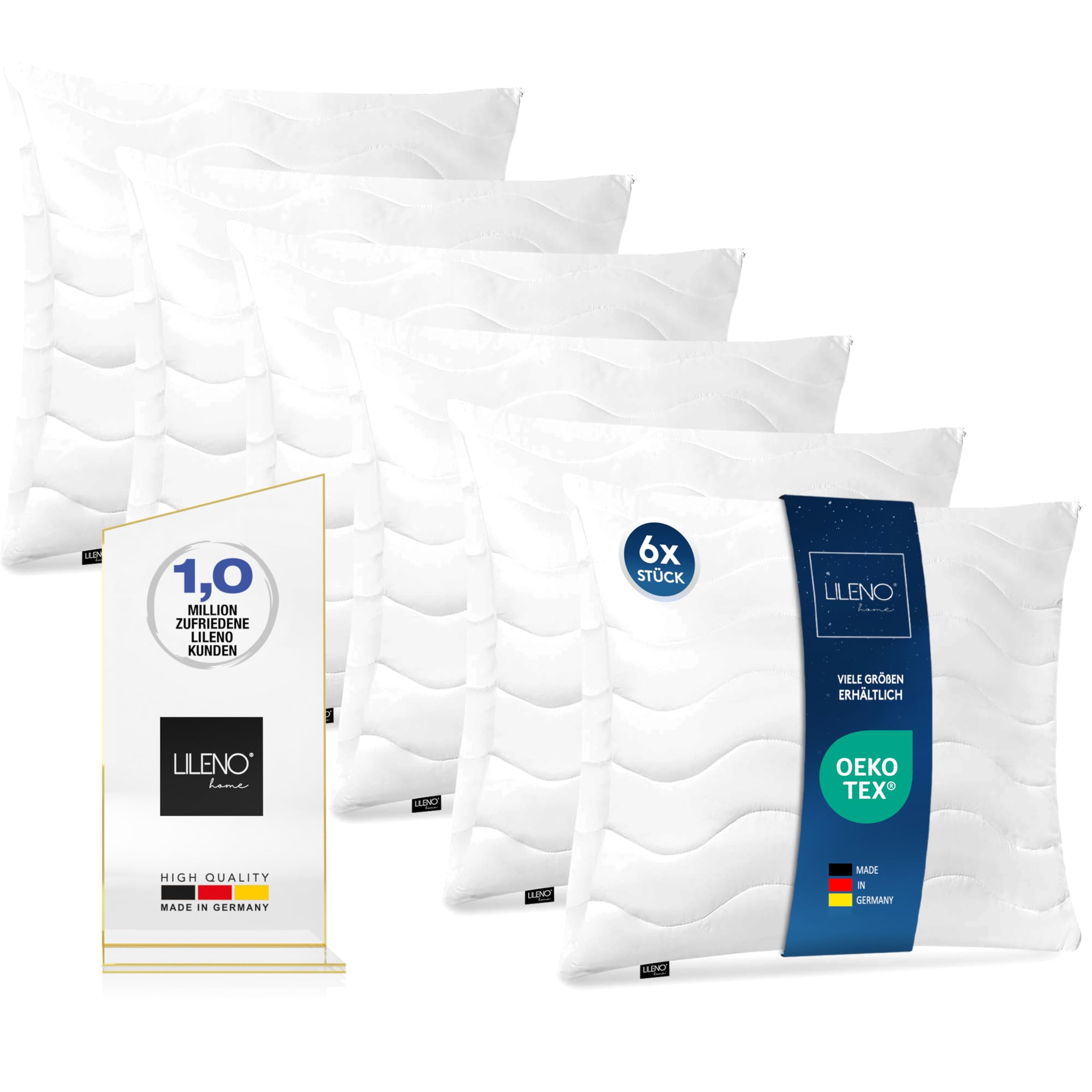 Lileno Home Kopfkissen Medium im Test: 2,8 | Für erholsamen Schlaf und einfache Pflege