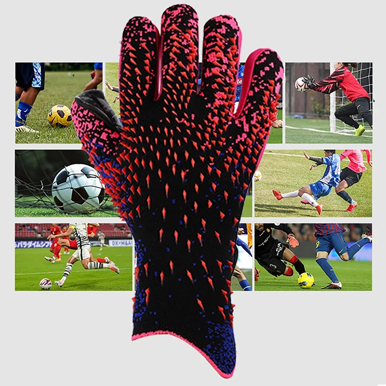 Gants de Gardien de But, Gants de Gardien de But de Football, Gants de Gardien de But Haute Performance, Gants de Football Professionnels Super Grip, for garçons, Enfants, Adultes