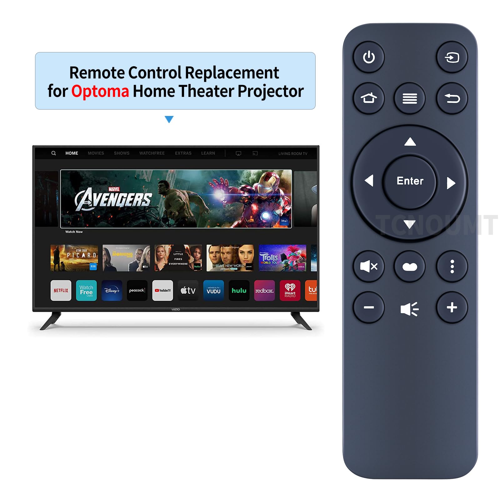 TCNOUMT Replacement Remote Control fit for Optoma BR-3071N UHL55 UHD55 UHD566 UHZ50 BR-3081B Projector Remote Control - Image 2