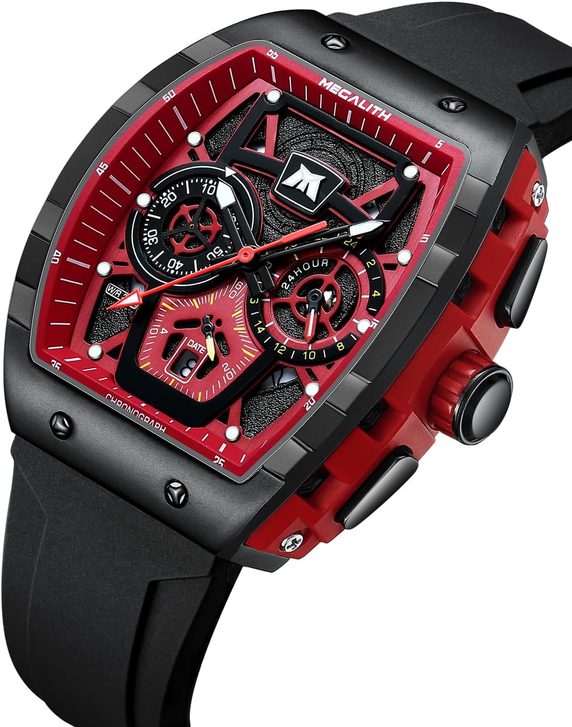 MEGALITH Mens Watches Sports Chronograph Waterproof Wrist Watch Men Analogue Quartz Watches Rubber with Date Luminous, Fashion Sports Watches Military Gift for Men 3 71nXldMo6mL. AC SL1500