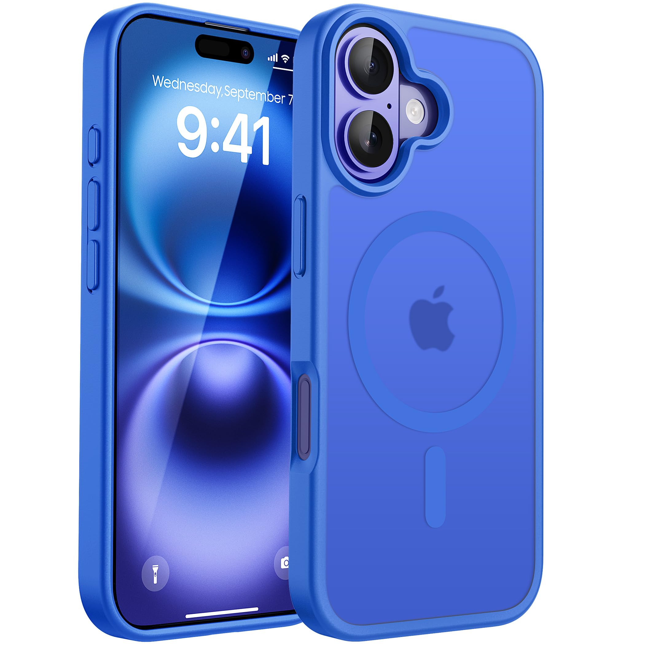 CACOE für iPhone 16 Hülle Kameraschutzend, Kompatibel mit MagSafe, Stoßfest Kratzfest Magnetisch Rückseite Handyhülle für iPhone 16 Case Transluzente