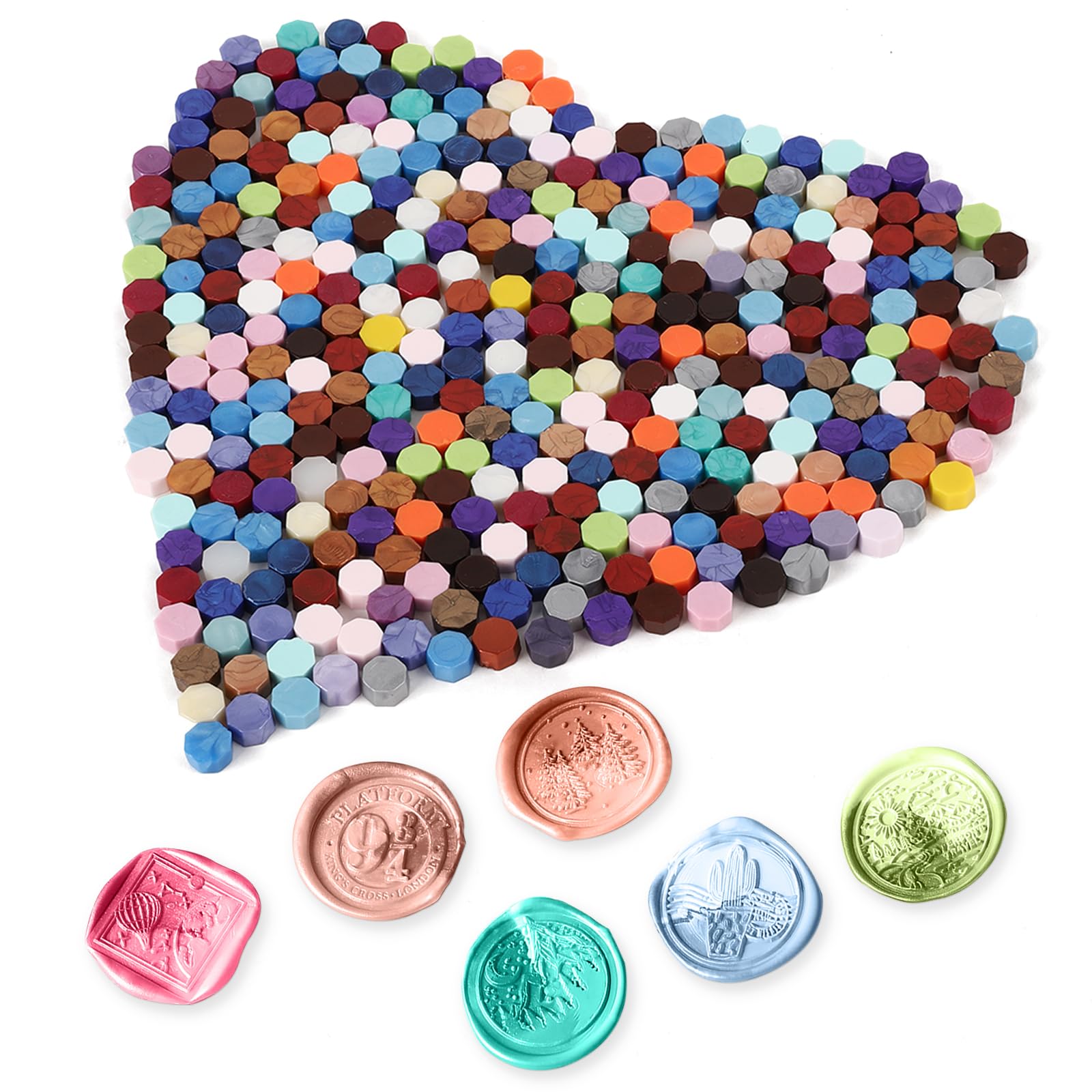 Kit Ceralacca 24 Colori Rihsay - 620 Pezzi Con Timbro, Scaldacera E Cucchiaio Per Sigilli - Foto 5