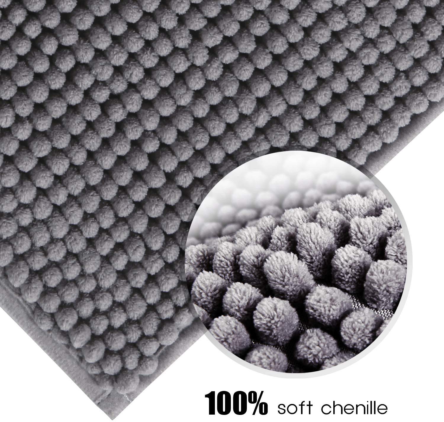 Tapis de bain extra large antidérapant en microfibre – Tapis de douche doux et lavable pour salle de bain, chambre à coucher et entrée – Tapis de bain moelleux pour un confort ultime