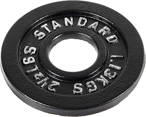 Miniatura 3 de BalanceFrom Powergainz - Disco de pesas de hierro fundido para barras olímpicas, 2 pulgadas, para entrenamientos de fuerza, levantamiento de pesas y