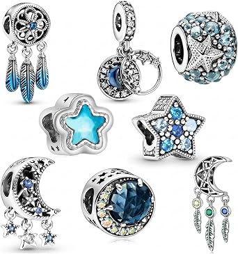 8 pcs Pandora Bracelet Charms, Pandora Spacers for Bracelet Making, Charms Compatible with Style Bracelets, Children's Bracelet Charms, Versatile Design for Personalised Accessories