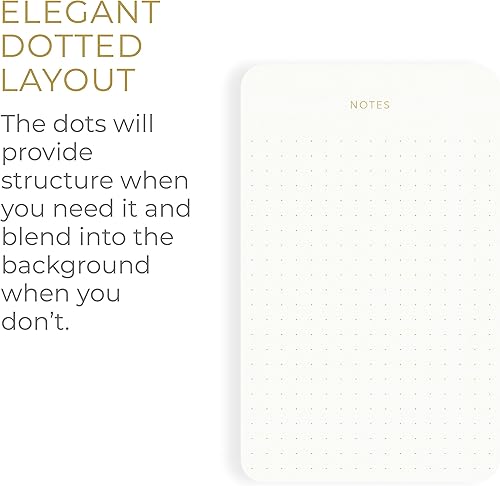 Miniatura 6 de Elegantes blocs de notas para profesionales, blocs de notas de ejecutivos, minimalistas, lámina dorada, diseño punteado, paquete de 3, 300 hojas en
