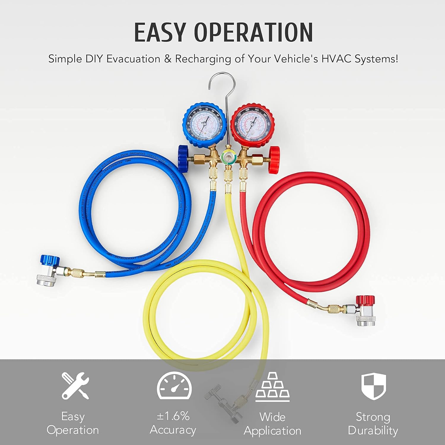 AC Gauges for R134a R12 R22 R502 Refrigerant Orion Motor Tech AC Gauge