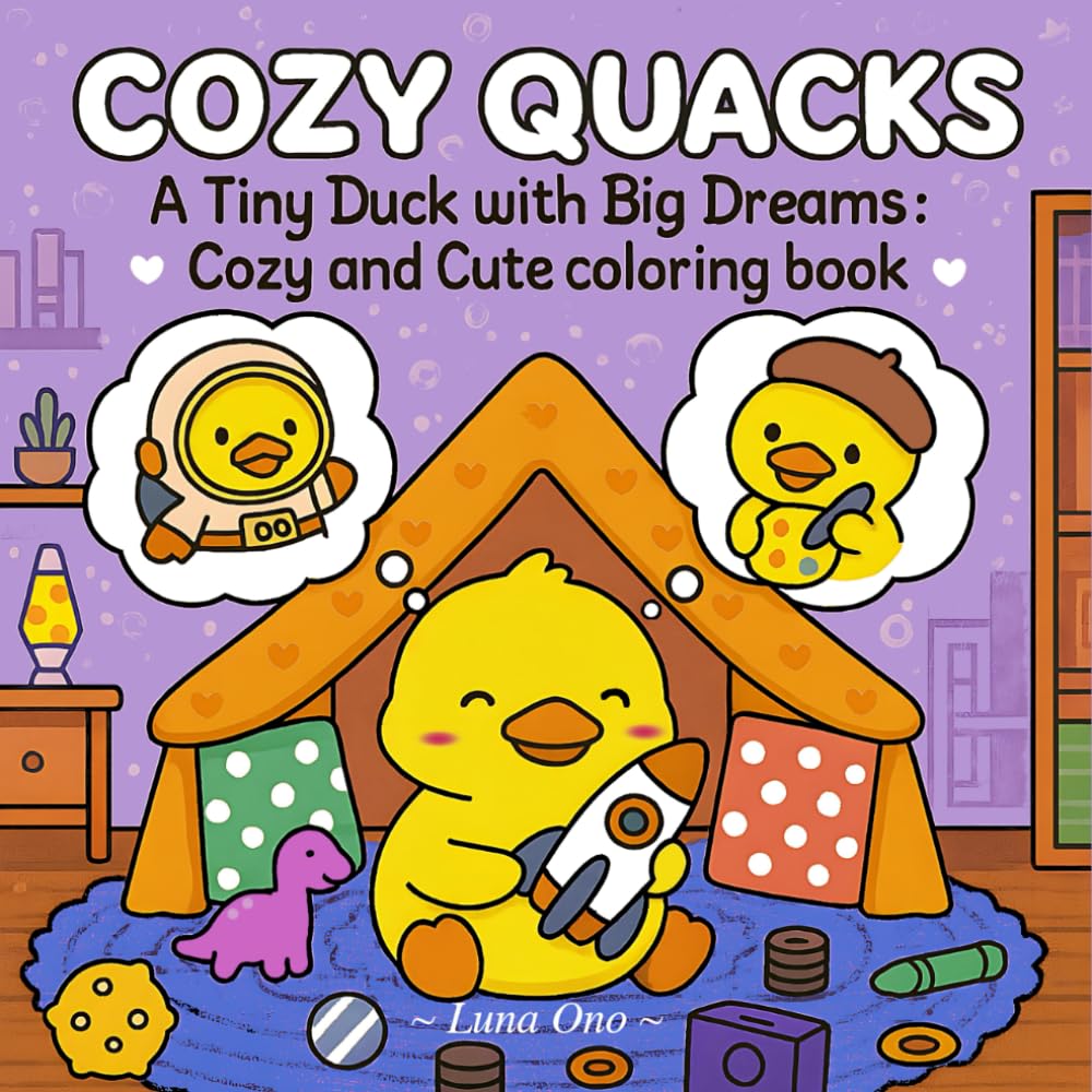 Cozy Quacks: A Tiny Duck with Big Dreams – A Cute and Cozy Coloring Book for Adults and Teens, Featuring Aesthetic, Relaxing, and Super Cute Designs (Cozy Quacks Series)