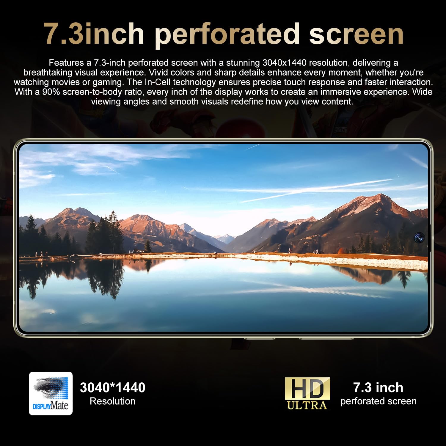 Smartphone S25 Ultra Pro 5G – 16 GB di RAM 1 TB di ROM | 7,3" HD AMOLED 144Hz | 108 MP principale 72 MP ultra-grandangolare | Snapdragon 8 Gen 3 | 8000 mAh | Android 14 | Sbloccato,Desert Gold-1TB