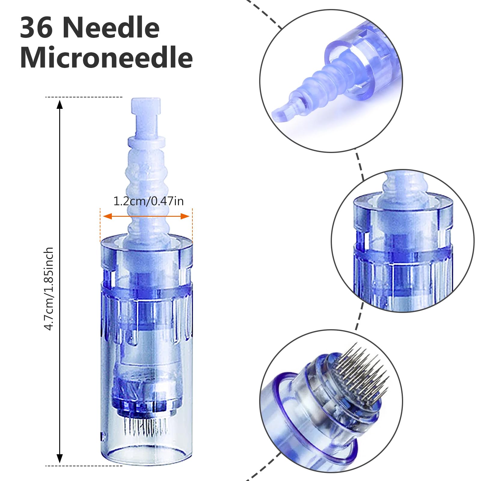 30 Piezas Agujas Dermapen Microneedling,36 Pin Micro Aguja Microagulhas Agulhas De Repuesto para Microneedling Derma Pen Regular Microneedle para Antienvejecimiento Rejuvenecimiento Arrugas(Bayoneta)