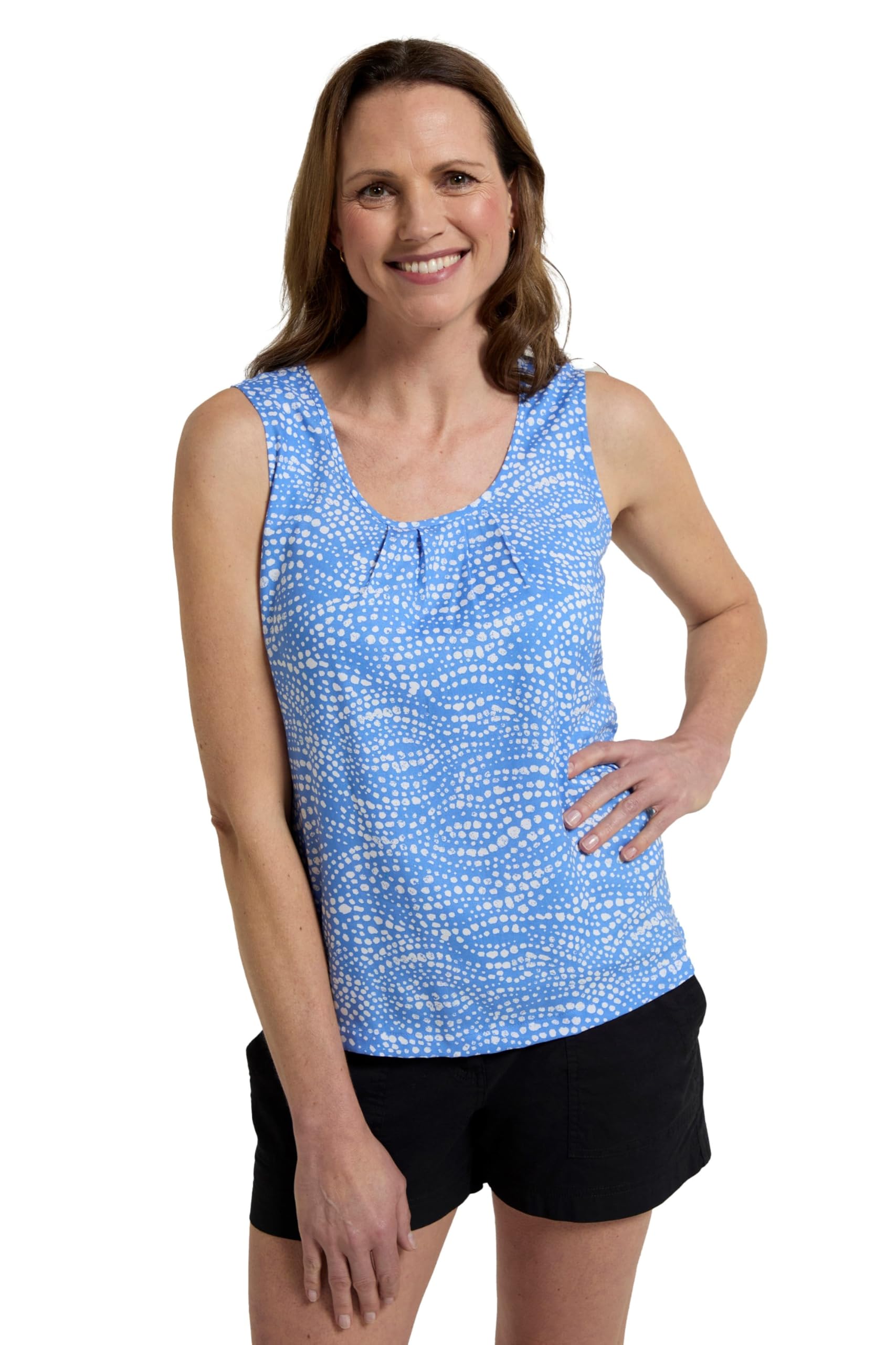 Mountain Warehouse Women's Blue Orchid Printed Vest - Lightweight Tank Top, Breathable Cami, Easy Care Tee Shirt - For Spring Summer, Holidays, Travelling, Picnics Size 20
