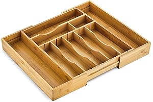 Extendable Bamboo Drawer Divider Tray For Kitchen Flatware