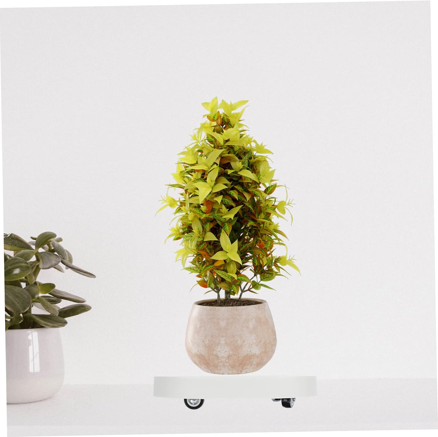 Planter Base Wheels Plant Trolley Rolling Casters Flower Pot Rack Movable Vase Holder Wheel Rack for Large Flower Pots