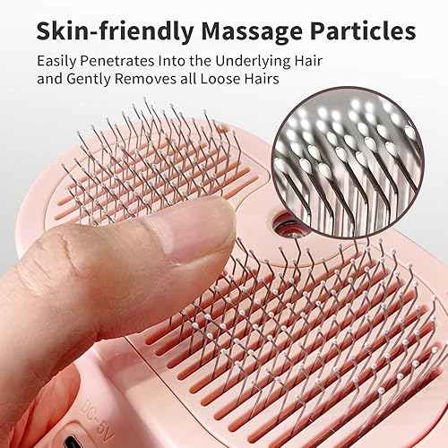 Miniatura 4 de Pecait Cepillo de aseo de mascotas en aerosol para el desprendimiento, elimina el cepillo estático para el pelo volador, cepillo autolimpiante para