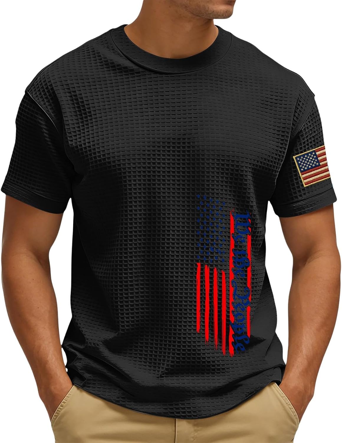 RTRDE Men's America T Shirts Short Sleeve 1776-2026 USA Flag Print Casual Athletic Workout T Shirt, S-3XL
