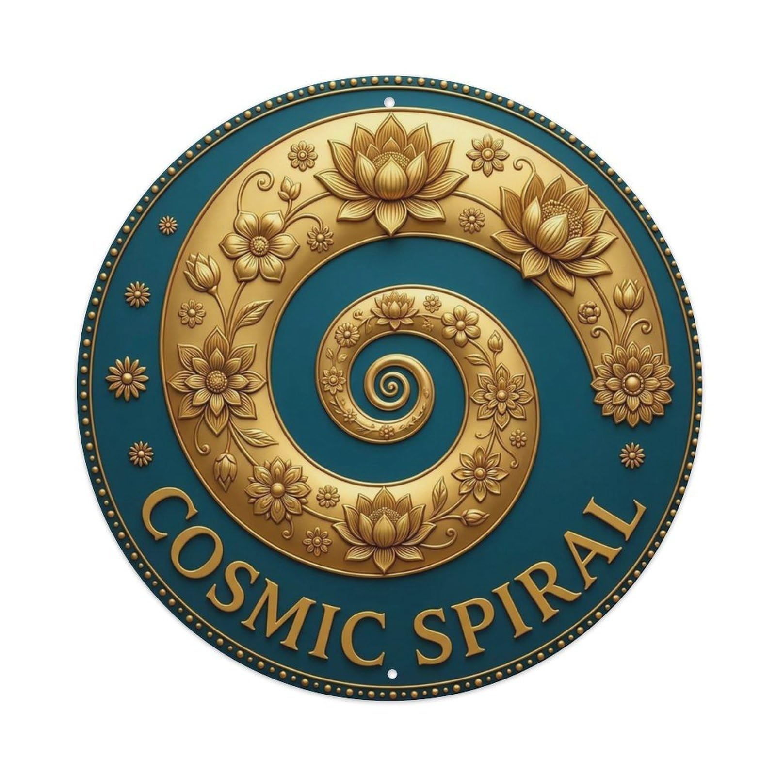 Vintage Cosmic Spiral Flower Zen Yoga Metal Tin Sign