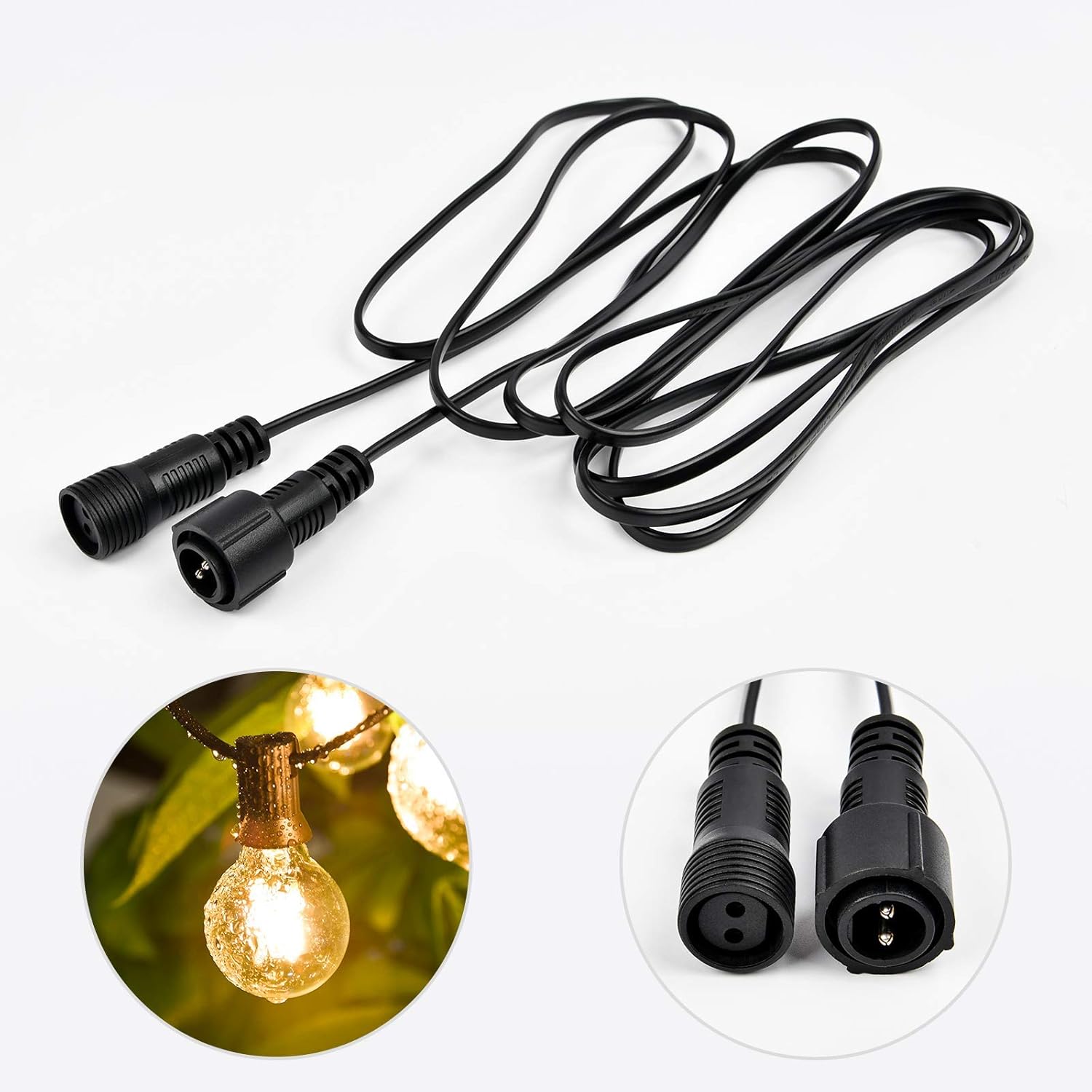 AVANLO 3M Extension Cable for G40 (E12) LED String Lights Festoon
