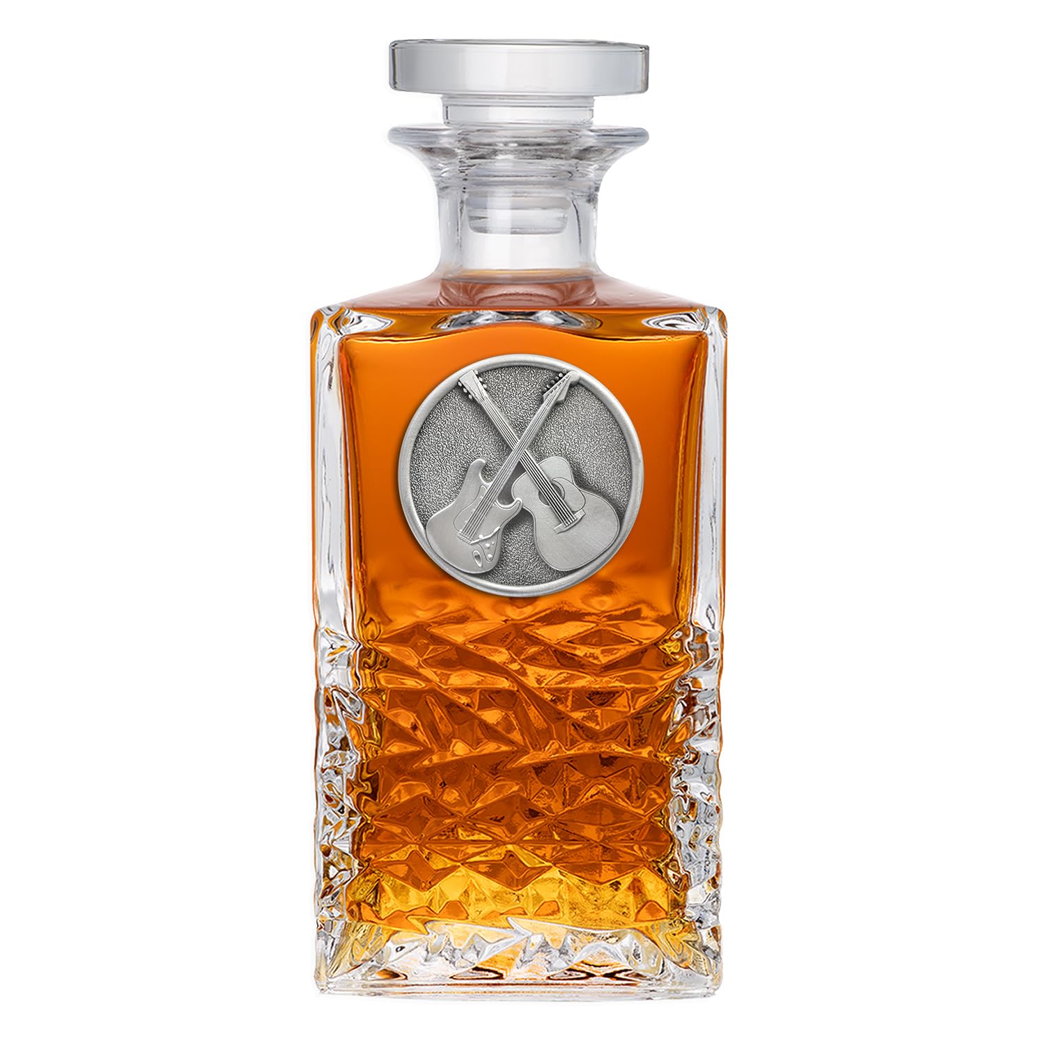 Heritage Pewter Guitars Heritage Decanter | 25 OZ Liquor Pourer | Expertly Crafted Pewter Glass