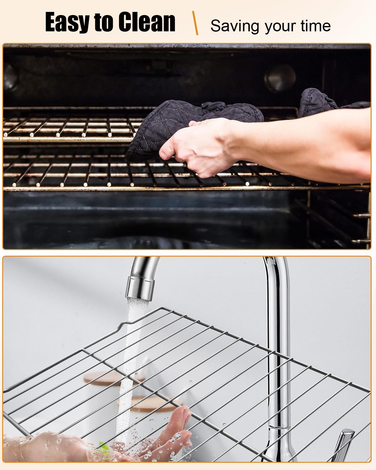 WB48X20249 - Griglia per forno GE, griglia per forno in acciaio inox 304, 60,2 x 40,9 cm, 2 pezzi