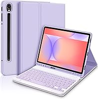 Vista 8 de GOKOCO para Samsung Galaxy Tab S10 Lite/S10 FE/S9 FE 10.9"/Tab S9 11" Funda para Teclado, Funda Magnética Desmontable Inalámbrica Bluetooth con Negro