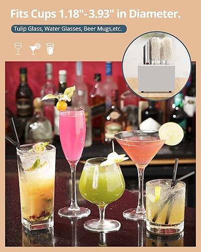 Miniatura 2 de RIEDHOFF Pulidora de vidrio - Juego de 5 cabezales de pulido, máquina pulidora eléctrica comercial de copas de vino para bares, restaurantes,