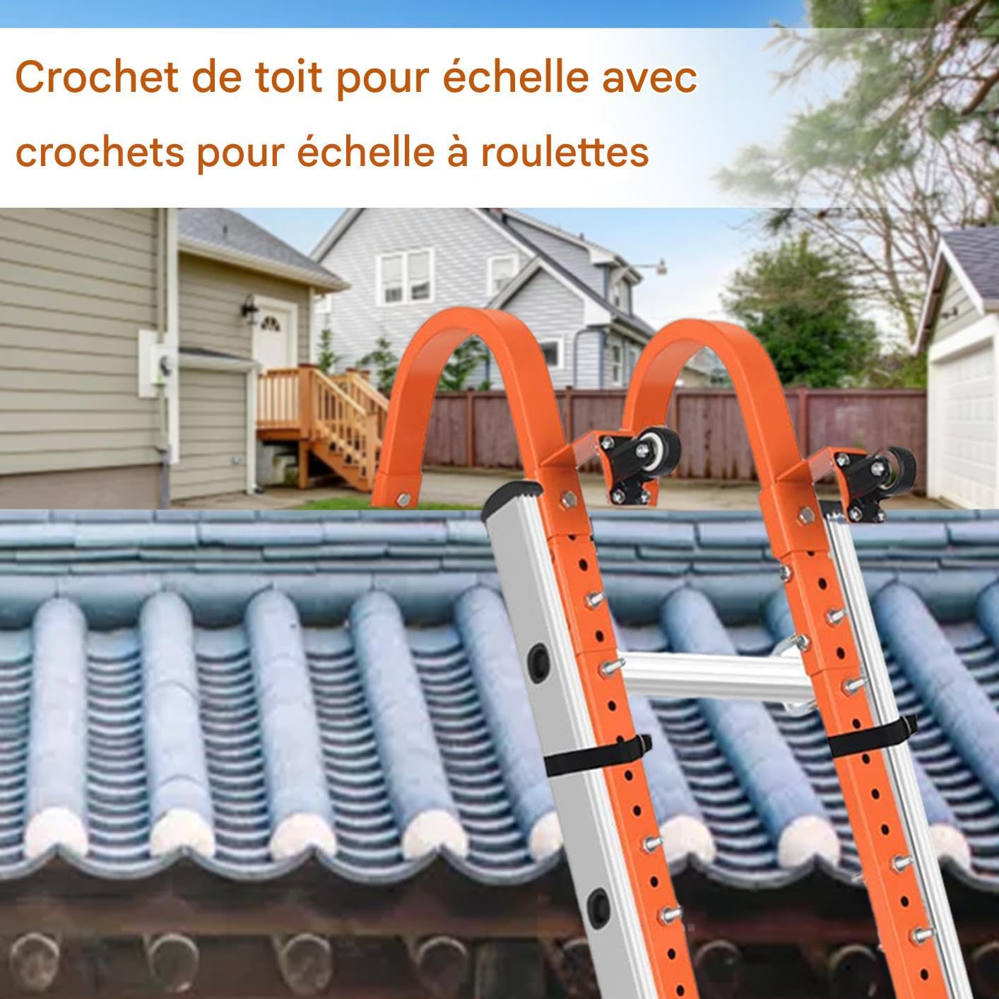 Fixation Crochet De Toit Pour Échelle Antidérapant Multifonction Réglable