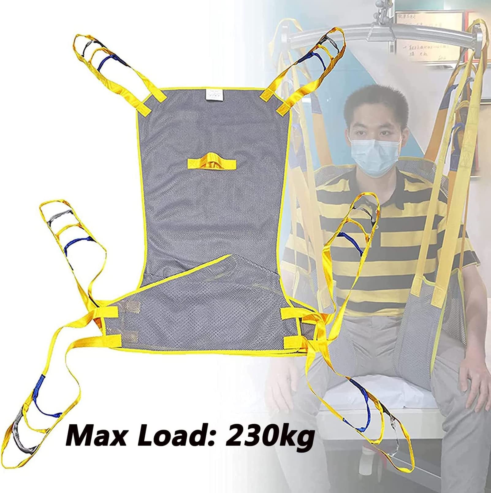 Eslinga De Elevación del Paciente para IR Al Baño, Eslinga De Malla Universal para IR Al Baño, Eslinga De Ducha De Pierna Dividida para Ascensores, para Ancianos Discapacitados Postrados En Cama
