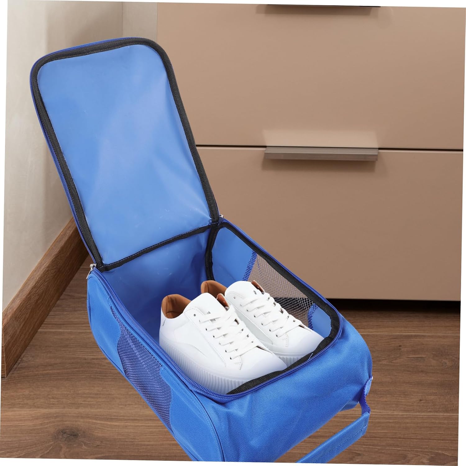 Christmas Shoe Travel Bag, Oxford Cloth Clothes Shoes Holder, Blue image 3