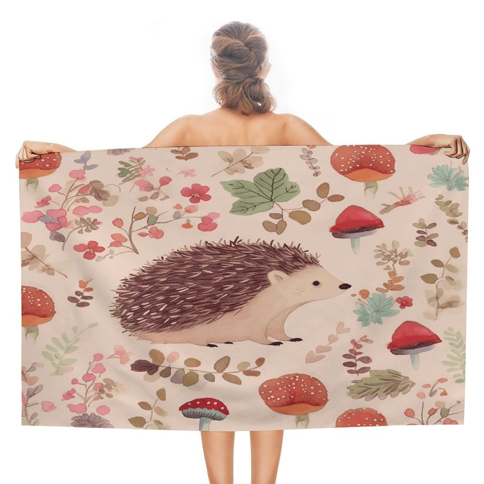VstaDank Lovely Hedgehog Beach Towels Super Absorbent Soft Lightweight Towel Large Stylish Swim Pool Towels Quick-Dry Oversize Bath Towel Travel Blankets for Adult Vacation&Gift