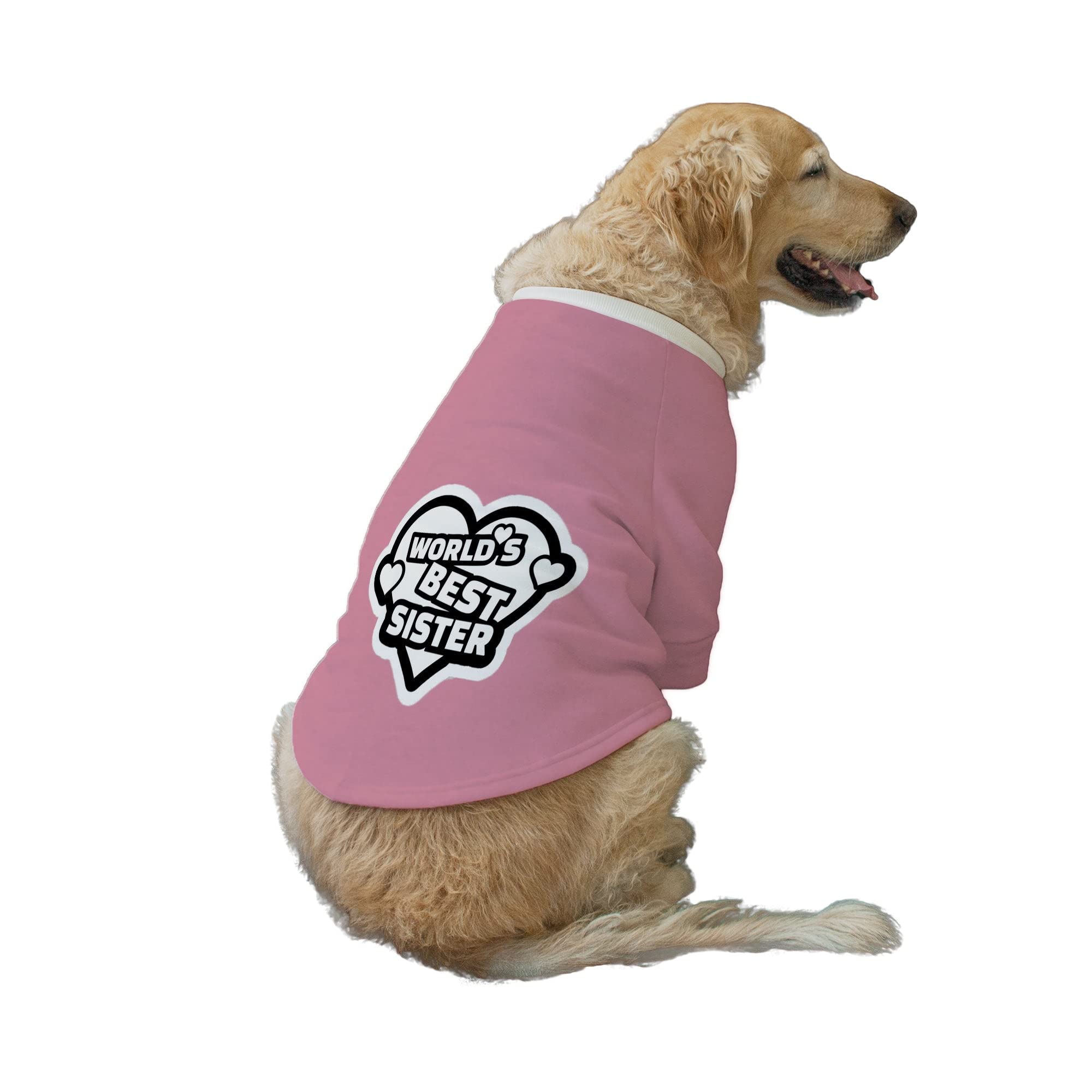Ruse Worlds Best Sister Printed Round Neck Full Sleeves Technical Dog Jacket/Coat for Dog Clothes Winter Apparel Gift for Dogs/Pink/M (B09Q8N7VW3) Amazon Price History, Amazon Price Tracker