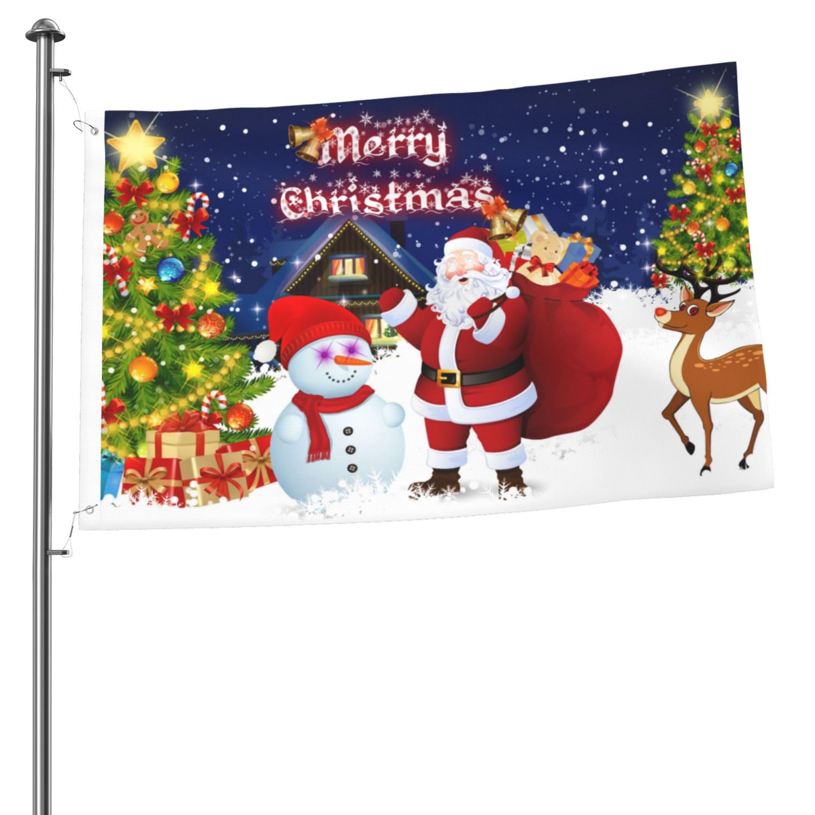 Merry Christmas Flag 2 x 3 Ft Flag Funny Outdoor Banner Holiday Garden Flag, Welcome Yard Banners Home Garden Yard Lawn Decor Flags, Indoor/Outdoor, Double Sided Print