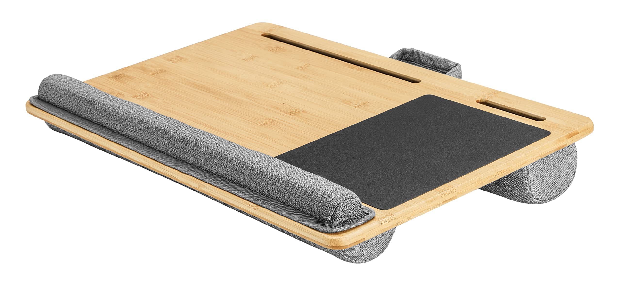 RICOO Coussin pour Ordinateur Portable avec Tapis de Souris et Repose-Poignets LA0035 Support Laptop Plateau de Genoux Aspect Bois Accessoires pour Notebook