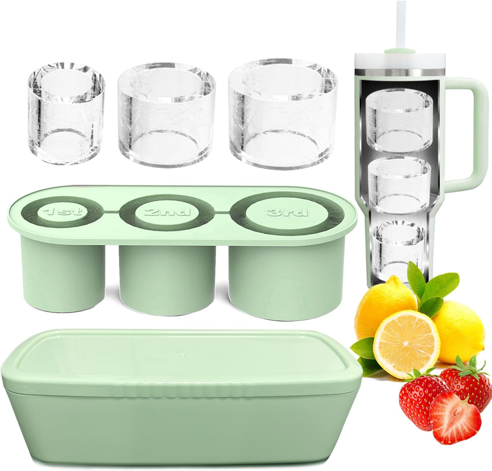 Stanley Quencher Ice Cube Tray For Stanley Cup, 3 Stampi Per Cubetti Di