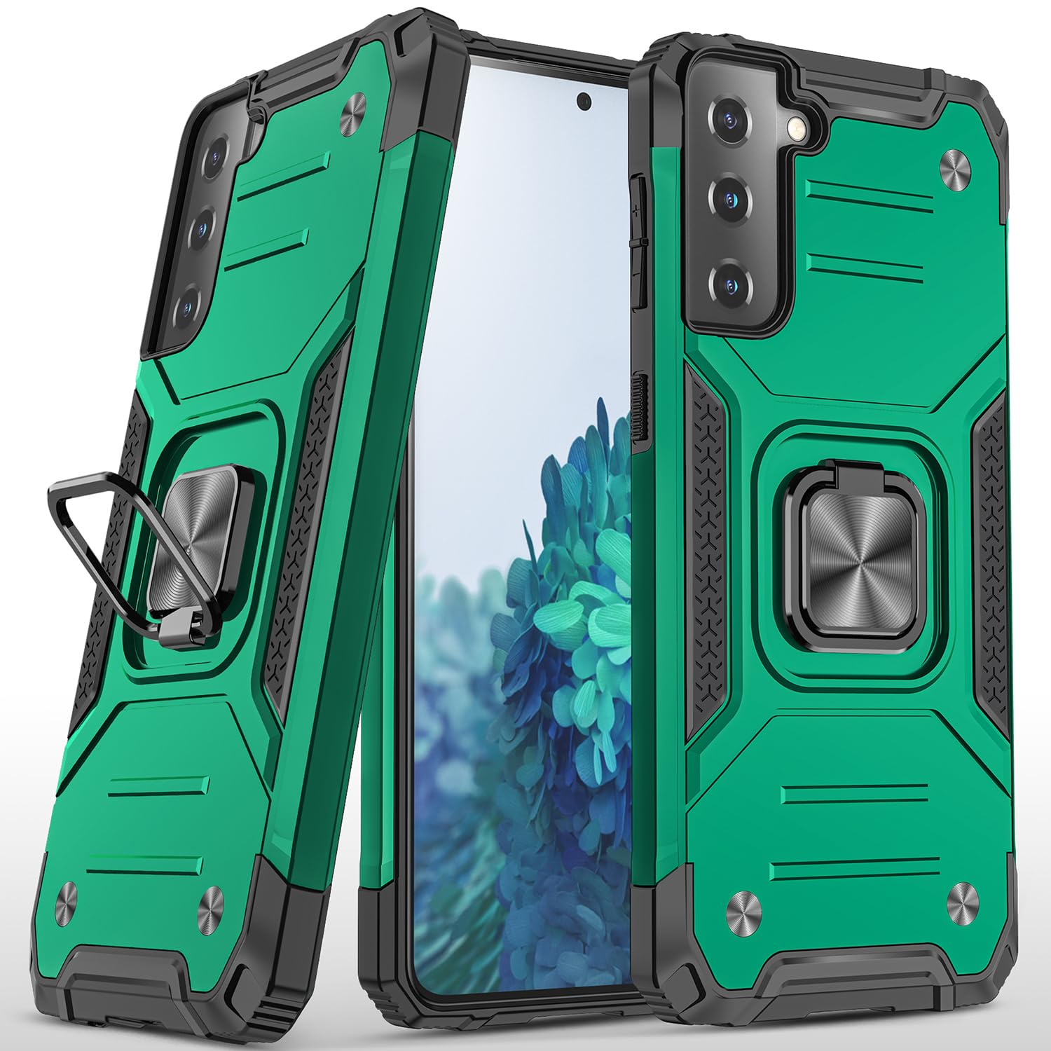 Dionsibei Galaxy S21 Plus Case Military Grade Built-in Kickstand Case with Stand Holster Armor Shockproof Cover Protective Case for Samsung Galaxy S21