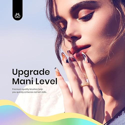 Miniatura 8 de Beetles - Juego de 6 pinceles de gel para arte de uñas, diseño de esmalte de gel, herramientas de pintura con pincel plano, pincel ovalado, pincel