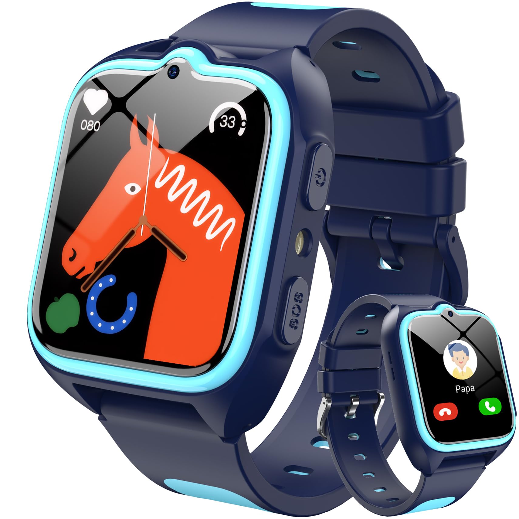 Blackview Smartwatch Herren, 14K-Gold-Einlage/GPS/Kompass/Bluetooth-Anrufe/AI/ChatGPT, Sportuhr, 100+ Sportmodi, Puls-Schlaf-Schritte-Kalorien-Kilometer, Fitnessuhr für Android iOS, Flagship Edition