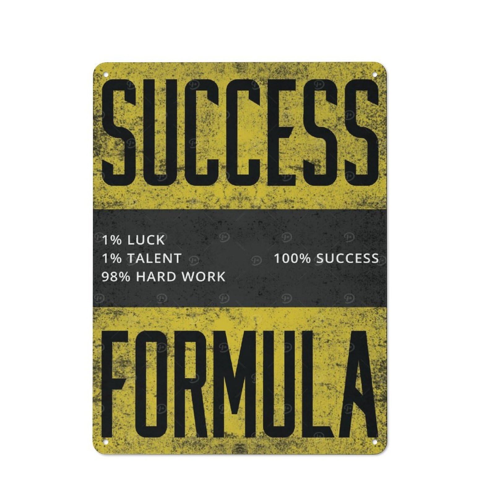 Junmoney Style-17 Success Formula Retro-Style Tin Sign 40X30cm For Guest Room Or Hallway, A Christmas Gift For People Styling Guest Room And Hallway