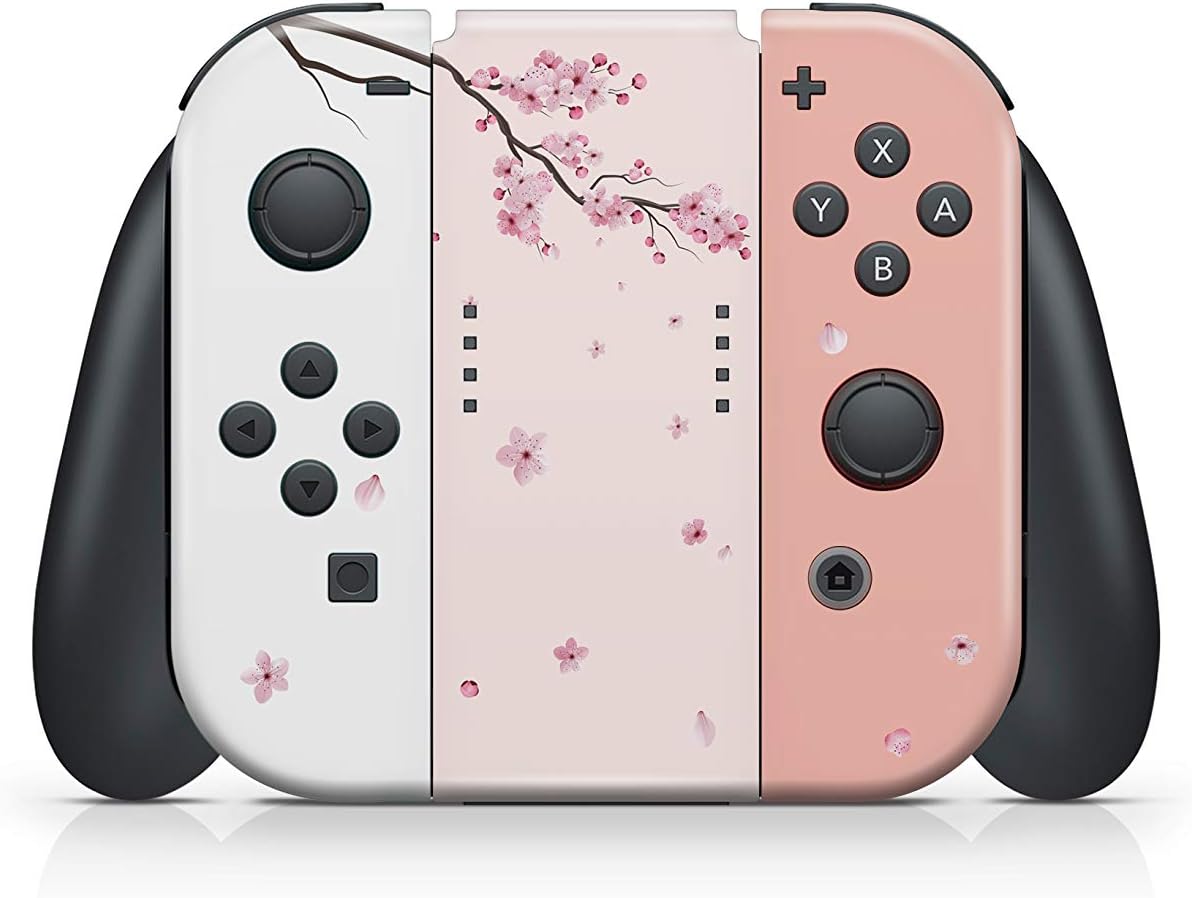 Tacky Design Cherry Blossom Skin Compatible with Nintendo Switch Skin Wrap Cover, Cute Pink Skin for Nintendo Switch Stickers, Premium Vinyl 3M Full Wrap Decal (Style 2)
